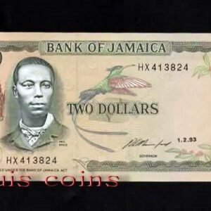 B198-JAMAICA--1982-1986牙買加紙幣2 Dollars(258)