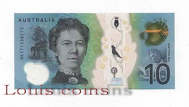 20-2 B020‧Australia‧2017澳洲‧10 Dollars塑膠鈔(533)