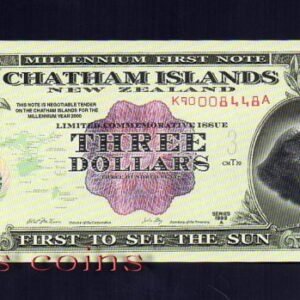 213-1 B213-CHATHAM ISLANDS--1999 查坦群島塑膠鈔票(B)