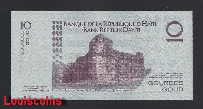 B217-HAITI-2004-2021海地鈔票-10 Gourdes / Goud(B)
