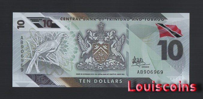 218-1 B218-TRINIDAD & TOBAGO-2020千里達&多巴哥塑膠鈔票-10(1048)