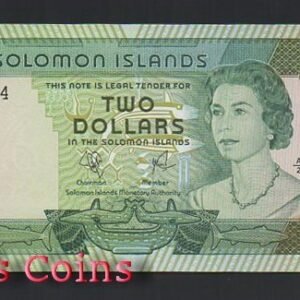 B219-SOLOMON ISLANDS--1977索羅門群島紙幣2 Dollars(B)