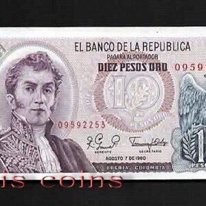 224-1 B224-COLOMBIA--1963-1980哥倫比亞紙幣10 Pesos (91)