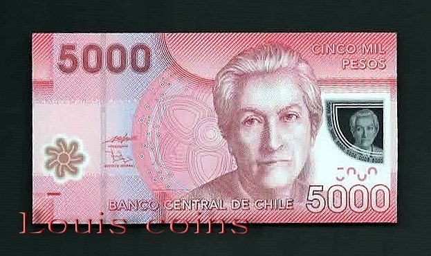 225-1 B225-CHILE--2009智利塑膠鈔票5.000 Pesos(116)