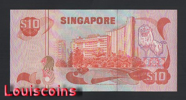 B228-SINGAPORE-1976新加坡紙鈔-10 dollars(398)