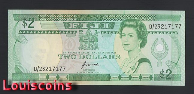 B229-FIJI-ND (1995)斐濟紙幣-2 Dollars(B)