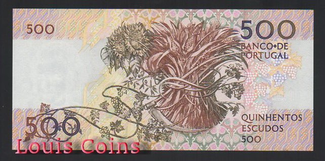 232-2 B232-PORTUGAL-1988年葡萄牙紀念鈔票,500 Escudos(542)