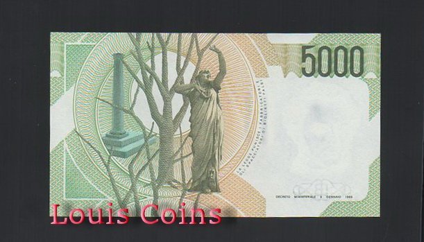233-2 B233-ITALY--1985義大利紙幣5.000 Lire(1265)