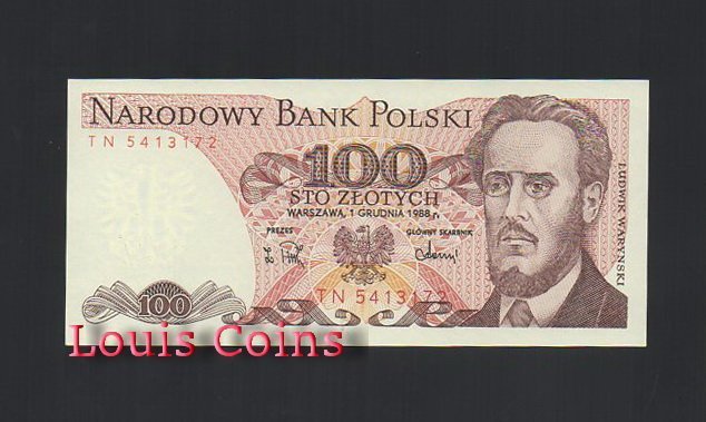 B236-POLAND--1975-1988波蘭紙幣100 Złotych（1106）