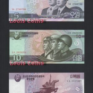 B243-KOREA (NORTH)--北韓紙幣(5張一組)(B)