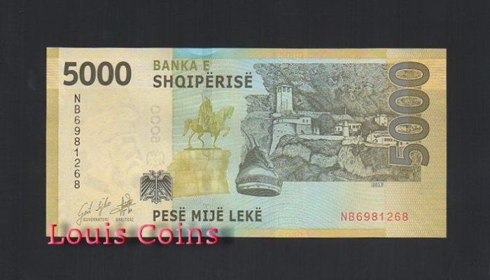 245-2 B245-ALBANIA--2017阿爾巴尼亞紙幣5.000 Leke(B)