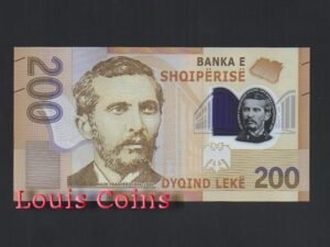 B246-ALBANIA-2017阿爾巴尼亞塑膠鈔票200 Leke(971)