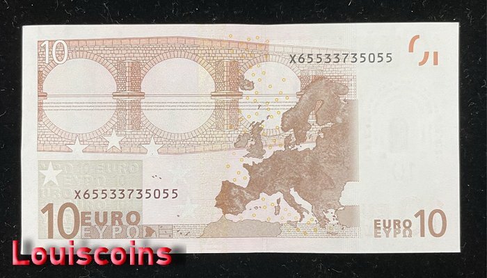 251-2 B251-EUROPEAN CENTRAL BANK-2002歐盟紙幣-10 euro二簽(402)