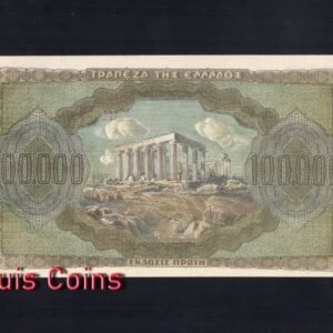 B254-GREECE-1944希臘紙幣,100.000 Drachmai(B)