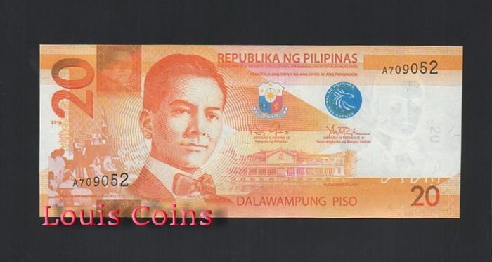 262-1 B262-PHILIPPINES--2010菲律賓紙幣20 Piso(417)