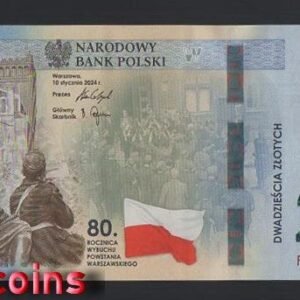 B266-POLAND-2024波蘭紀念紙幣含冊,20 Złotych(B)