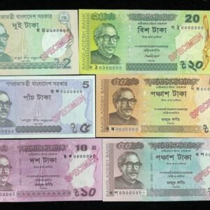B268-BANGLADESH-2011-23孟加拉紙幣,樣張全套(B)