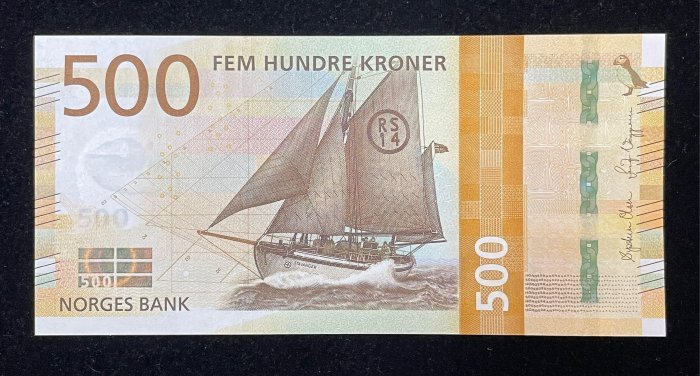B269-NORWAY-2018挪威紙幣,500 Kroner(B)