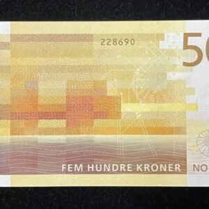 B269-NORWAY-2018挪威紙幣,500 Kroner(B)
