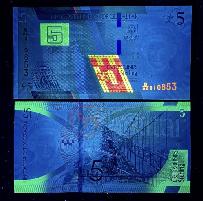 B270-GIBRALTAR-2020直布羅陀紙幣-5 Pounds Sterling（B）