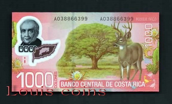 B028-COSTA RICA-2009哥斯大黎加塑膠鈔.1000 COLONES(1315)