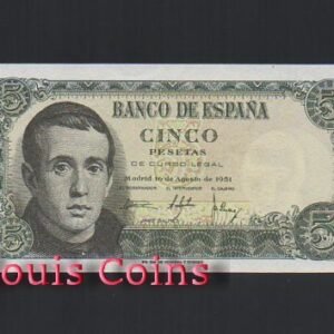 B282-SPAIN--1951西班牙紙幣5 Pesetas(B)