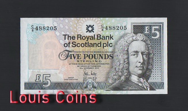 B283-SCOTLAND-2010蘇格蘭紙幣,5 Pounds Sterling(B)