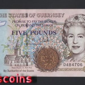 B286-GUERNSEY-ND (1996-2008)根西島紙幣,5 Pounds(B)