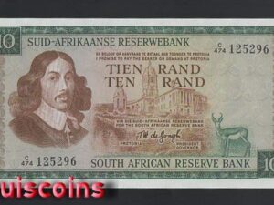287-1 B287-SOUTH AFRICA-1966-76南非紙幣-10 Rand(B)