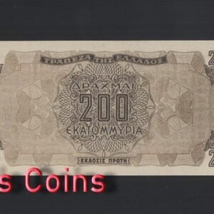290-2 B290-GREECE-1944希臘紙幣,200.000.000 Drachmai(B)