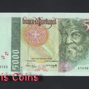 B293-PORTUGAL-1995-1998葡萄牙紙幣5000 Escudos(O)