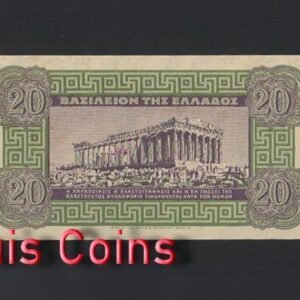 295-2 B295-GREECE-1940希臘紙幣,20 Drachmai(336)