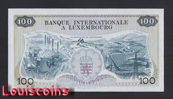 298-2 B298-LUXEMBOURG-1968盧森堡鈔票.100 Francs(O)