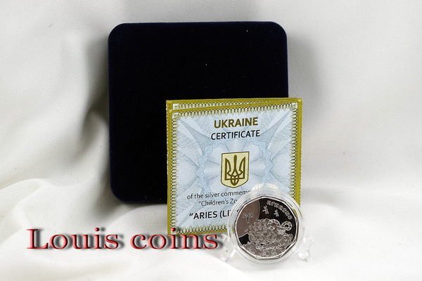 30-1 F030‧Ukraine‧2014烏克蘭‧ 星座系列白羊座紀念銀幣