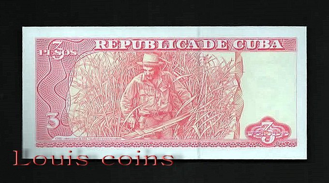 B030 CUBA 2004～2006古巴紙鈔.3 PESOS-Che Guevara(701)