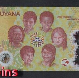 306-1 B306-GUYANA-2022圭亞那塑膠紀念紙幣-2.000 Dollars(849)