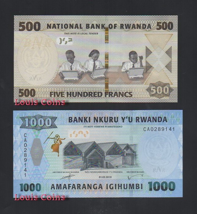 B307-RWANDA--2019盧安達紙幣(兩張1組)(779)