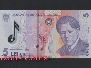 310-1 B310-ROMANIA--2005羅馬尼亞塑膠鈔票5 Lei(429)