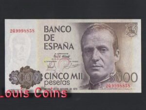 B313-SPAIN-1976西班牙紙幣,5.000 Pesetas(B)