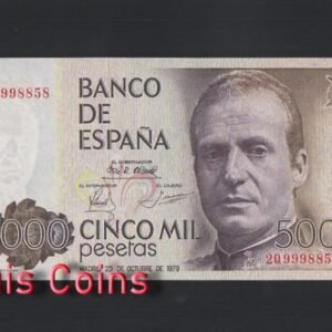 B313-SPAIN-1976西班牙紙幣,5.000 Pesetas(B)