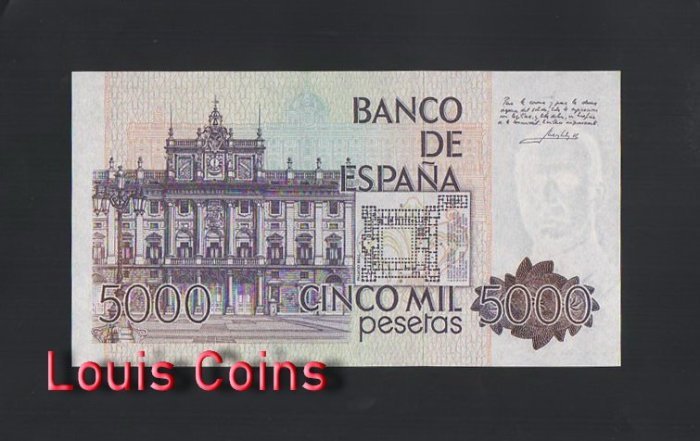 B313-SPAIN-1976西班牙紙幣,5.000 Pesetas(B)