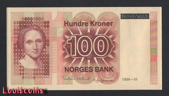 B317-NORWAY-1994挪威紀念紙幣,100 Kroner含冊(T)
