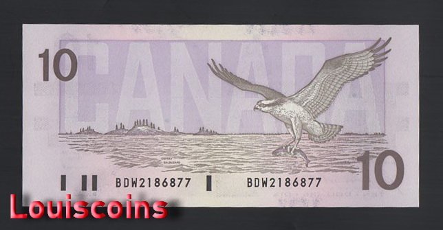 B318-CANADA-1989加拿大紙幣- 10 dollars（225）
