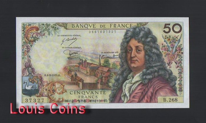 319-1 B319-FRANCE-1962-1976法國紙幣-50 Francs(B)
