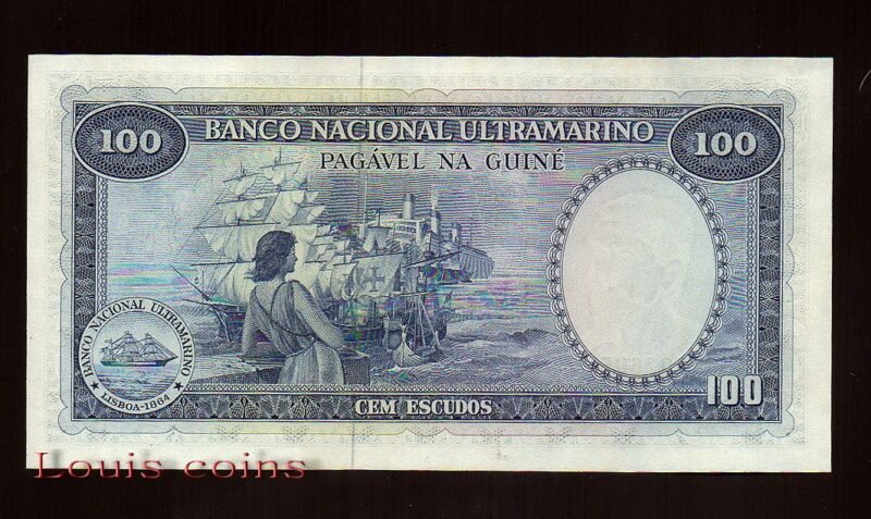 32-2 B032-Guiné Portuguesa-1971葡屬幾內亞紙鈔.100 ESCUDOS(1347)