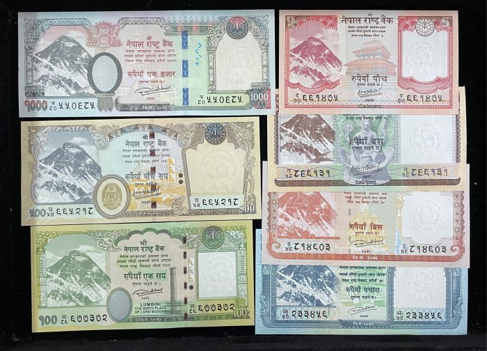 321-1 B321-NEPAL-2015-2020尼波爾紙幣-全套(B)