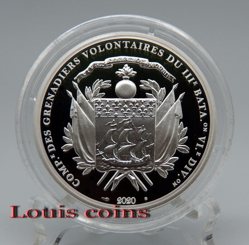 33-2 F033‧France‧2020法國‧拉法葉協助美國獨立240周年Proof銀幣