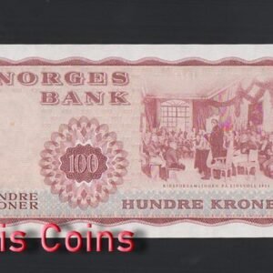 B330-NORWAY-1975挪威紙幣,100 Kroner(HB)
