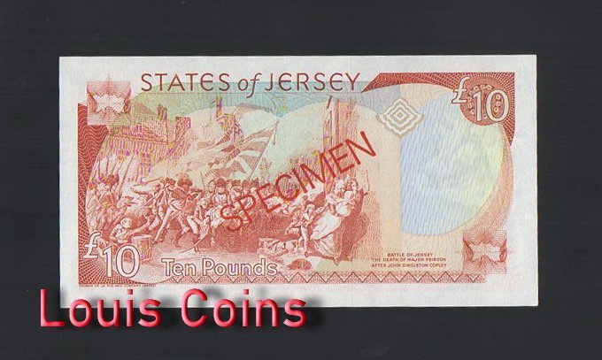 B333-JERSEY-1993澤西紙幣,10 Pounds樣鈔（344）