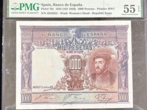 B335-SPAIN-1925西班牙紙鈔-1000 Pesetas(O)